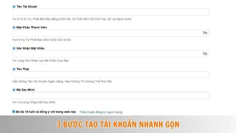 Đăng ký Win777 3 3 bước tạo tài khoản nhanh gọn